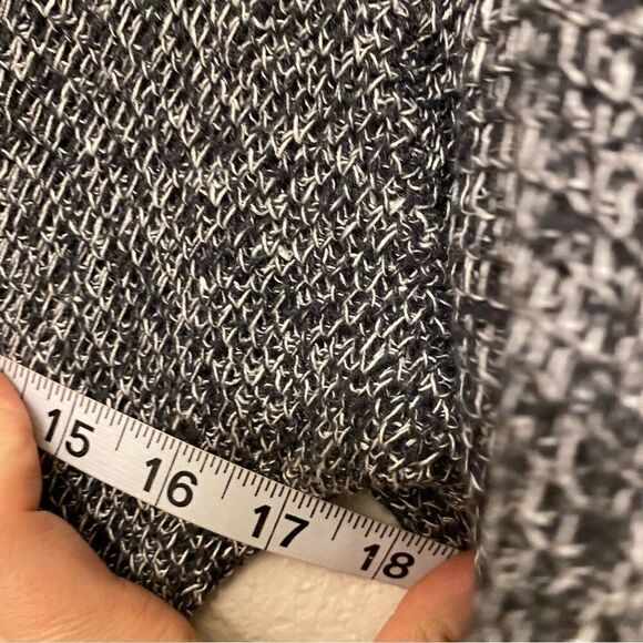 Eileen Fisher Organic Linen Knit open front sweater Cardigan gray/black-L - Picture 9 of 10